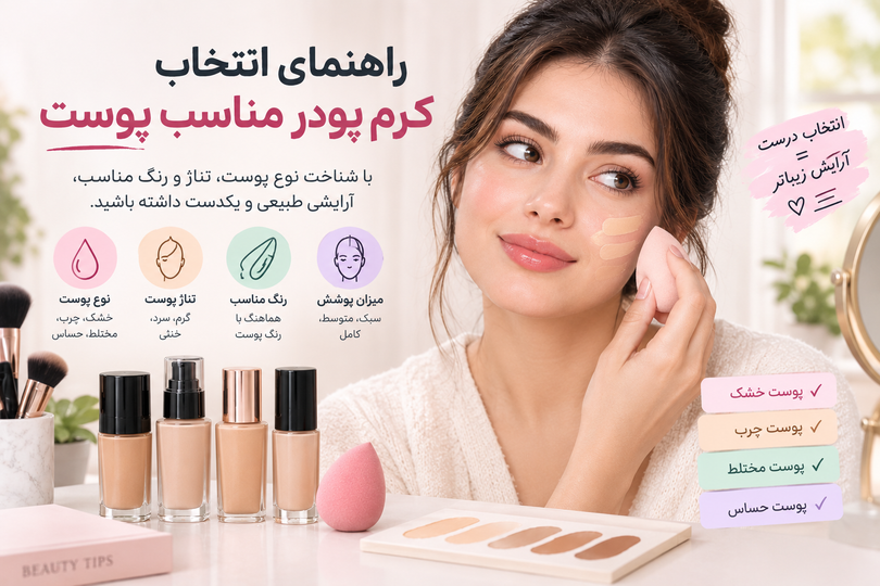 چگونه کرم پودر مناسب پوست خود را انتخاب کنیم؟ 💄✨